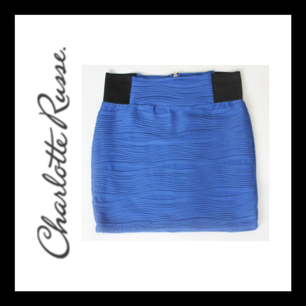 Charlotte Russe Blue & Blk Mini Skirt